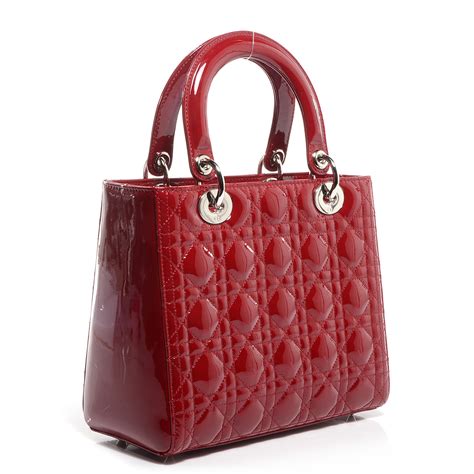 lady dior res|CHRISTIAN DIOR Patent Cannage Medium Lady Dior Red.